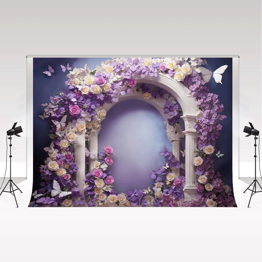 Kate Telón de fondo para estudio fotográfico, mariposas, flores, primavera, decoración de boda, cabina de fotos, accesorios de sesión de fotos, elegante, fondo de cumpleaños, 3 x 2,5 m