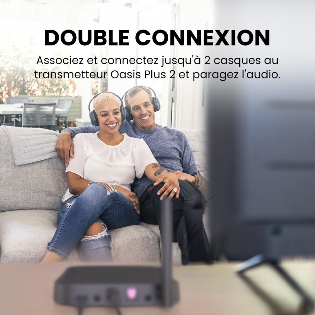 Avantree Oasis Plus 2 Émetteur Bluetooth TV Contrôle Volume Distance aptX Adaptive Pass-Through Soundbar