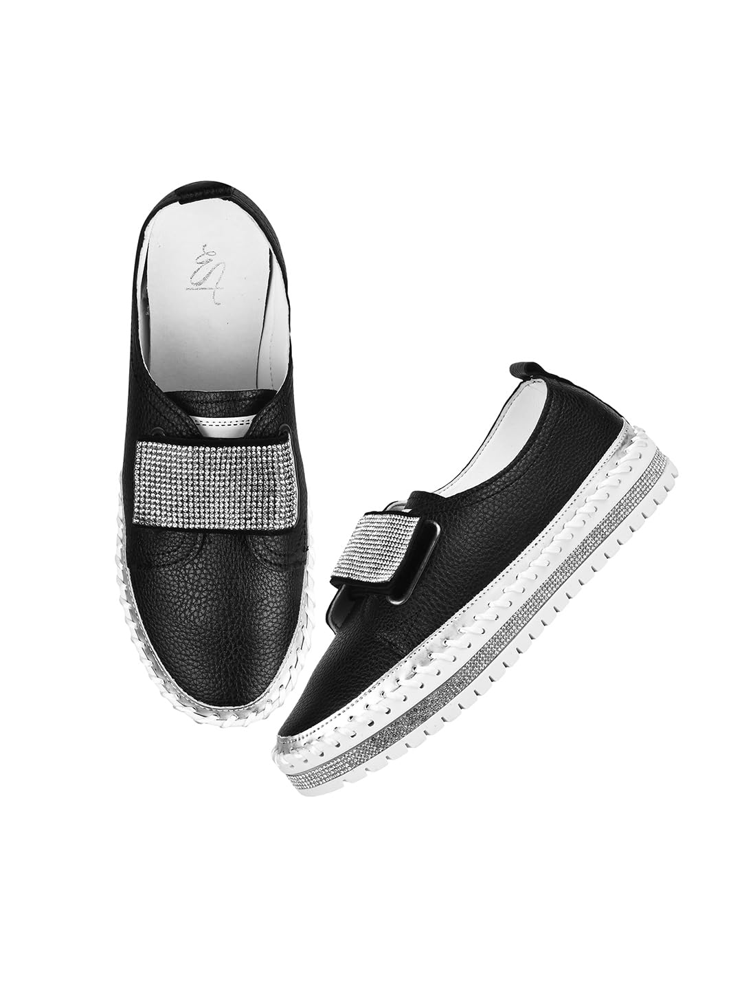 Textured Round Toe Lightweight Casual Espadrilles Loffer Shoes for Womens and Girls-image-7