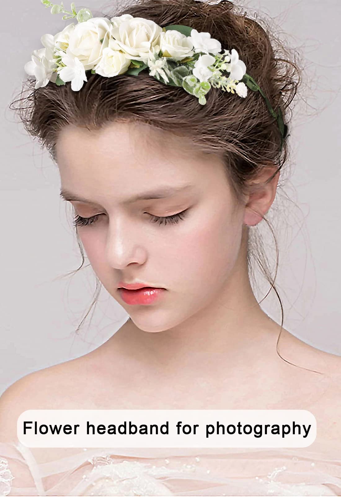 Amazon.com: AWAYTR Hairband - Handmade White-bohemia Floral Wreath