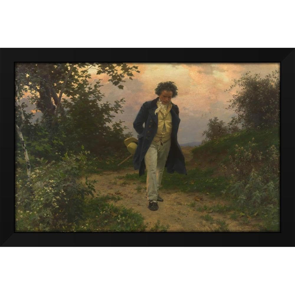 Amazon.com: Julius Schmid 48x31 Huge Black Modern Framed Art Print