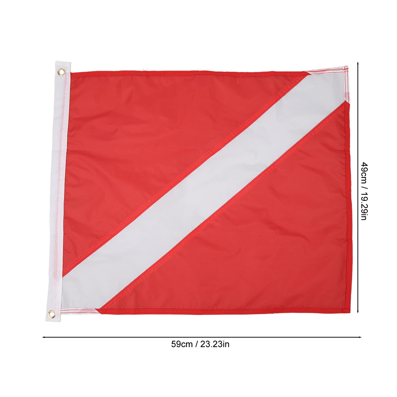 Yuecoom Red White Diving Flag,49x59cm Diving Flag,Polyester Diver Down Flag,International Dive Flags for Fishing, Snorkeling,Underwater Activities,Bright Colors