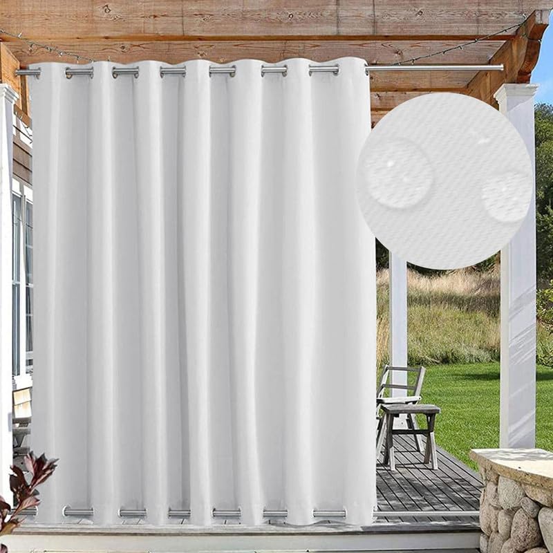 Tenda parasole per esterni, resistente alle intemperie, con occhielli in alto e inferiore, impermeabile, protezione dal vento, per gazebo, 1 pezzo, bianco, larghezza 183 x altezza 183 cm