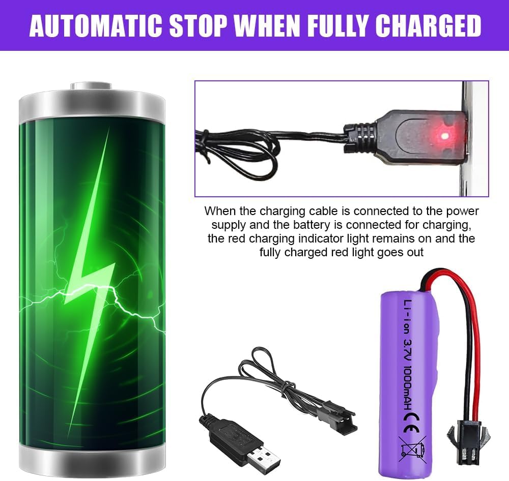Akumulator litowo-jonowy 3,7 V 1000 mAh SM-2P + ładowarka USB do samochodów RC