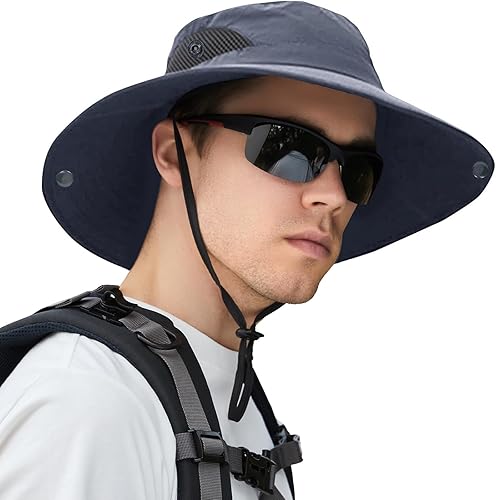 ZOORON Paquete de 1 y 2 sombreros de sol para hombres y mujeres, sombrero de ala ancha, protección UV, impermeable, para pesca, senderismo,