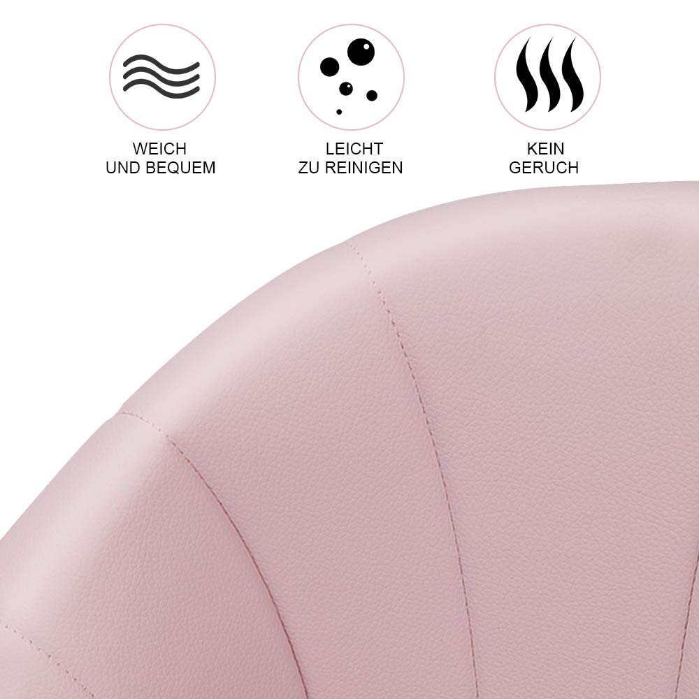 Baby Hochstuhl Vertehllbar und Klappbar kinderhochstuhl mitwachsend Kindersitz Kinderstuhl mit Sicherheitsgurt 6 Monaten bis 3 Jahre PU Leder Kissen (Rosa)
