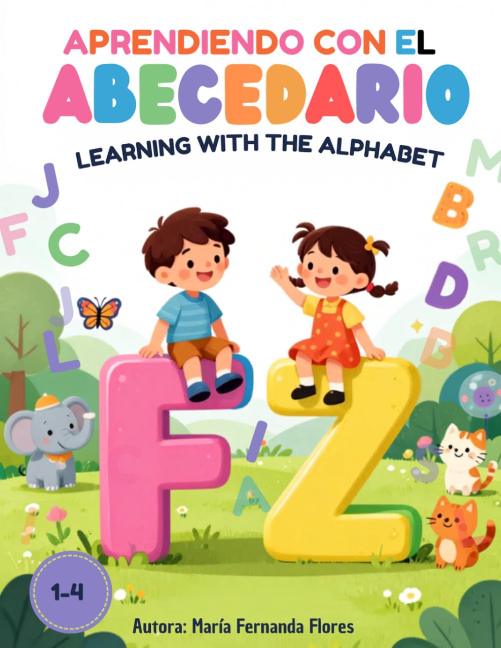 Aprendiendo con el abecedario: Libro de Colorear Inglés-Español para Bebés y Niños de 1 a 4 Años | Líneas Gruesas y Diseños Grandes de Vocabulario Cotidiano