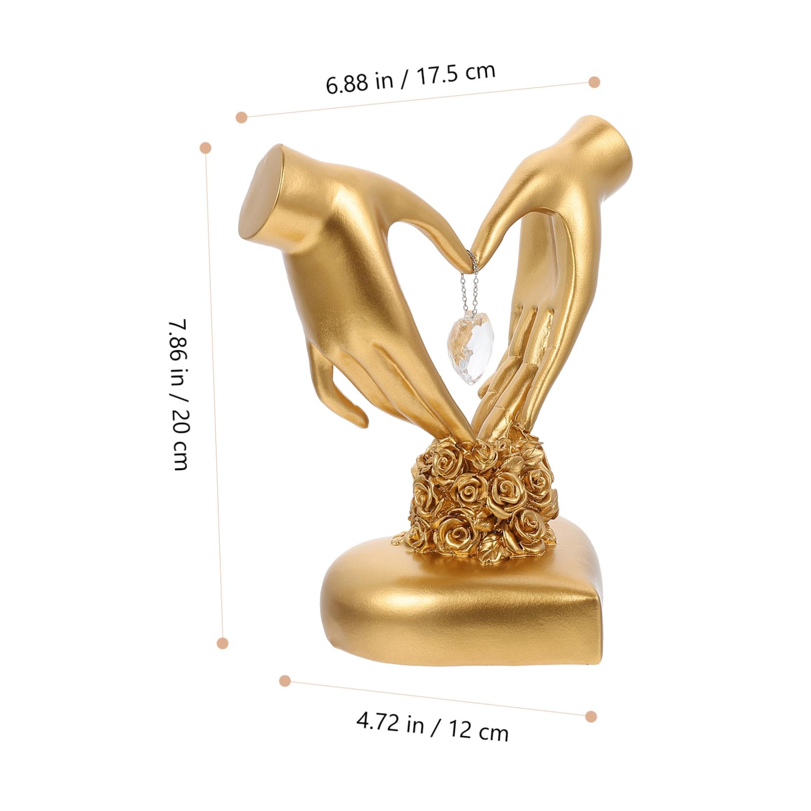 Amosfun Herzfigur aus Kunstharz Hochzeit Deko mit Rutschfesten Pads Leichtes Jubiläumsgeschenk für Valentinstag und Wohnraum