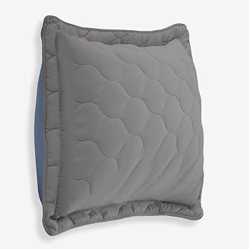 BrylaneHome BH Studio Reversible Quilted Shams - Standard, Blue Smoke Dark Gray