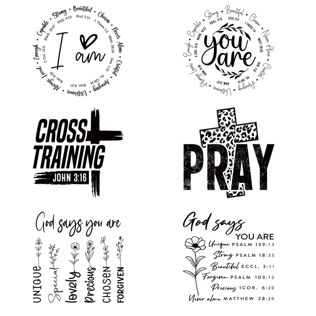 Christian Iron Transfer Patch Heat Transfer Sticker Vinyl Design Iron Applique T-Shirt Clothing DIY Craft Applique Clothing Decoration (P1)