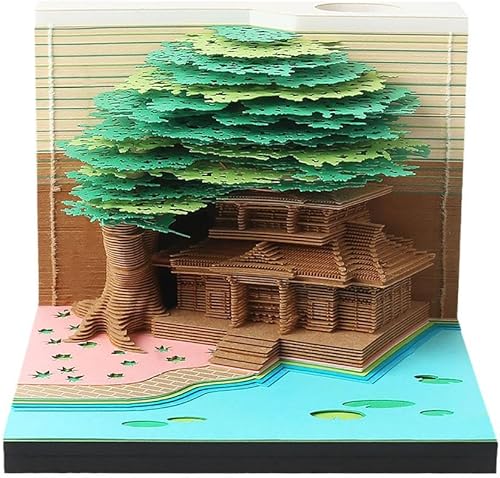 Bloc de notas de árbol de notas 3D para oficina, boda, Omoshiroi, notas adhesivas, regalo de cumpleaños, Bloque B0r2, 1 unid