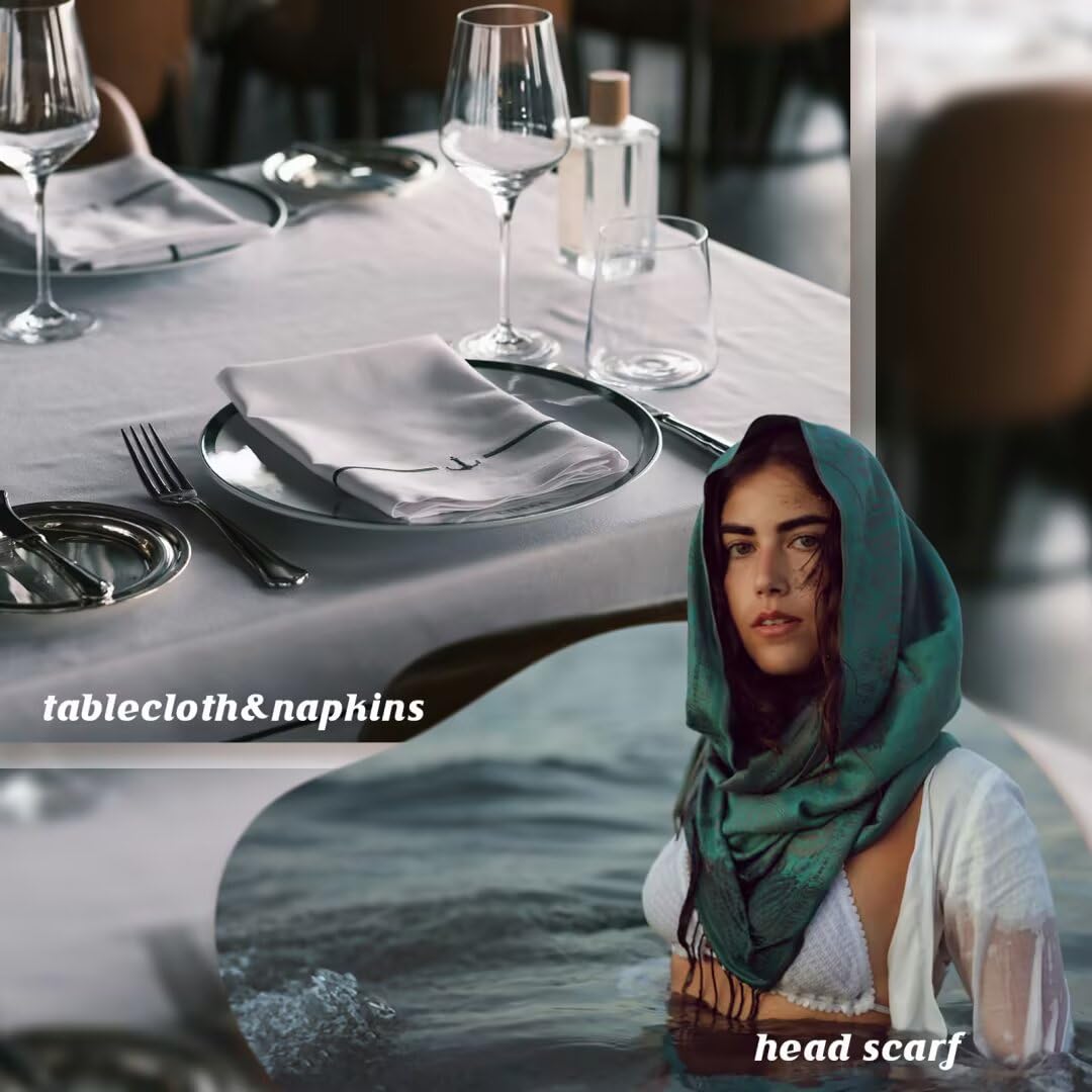 Satin Fabric by The Yard Soft Charmeuse Silky Shiny Cloth Fabric 59 Inch Width for DIY Sewing, Dress, Wedding Decorations, Draping, Sewing, Table Cloth(White, 1 Yard) - 4