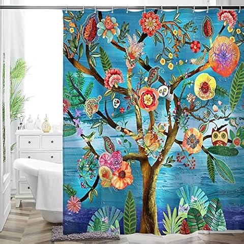 HMS Happy Memories Colourful Bohemian Shower Curtain Cover
