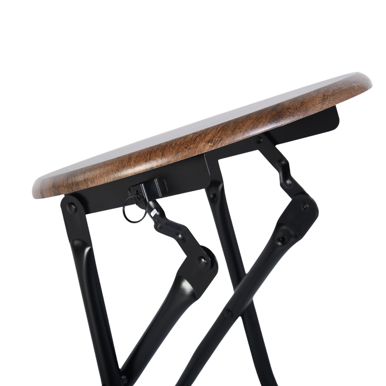 Set Di 4 Sgabello Pieghevole,Sgabello Cucina, Nessun Montaggio Richiesto,Sgabello Pieghevole Portatile,30×30×46 cm, Adatto per Cucina,Bistrot,Giardino e Esterni (Marrone Vintage e Nero)
