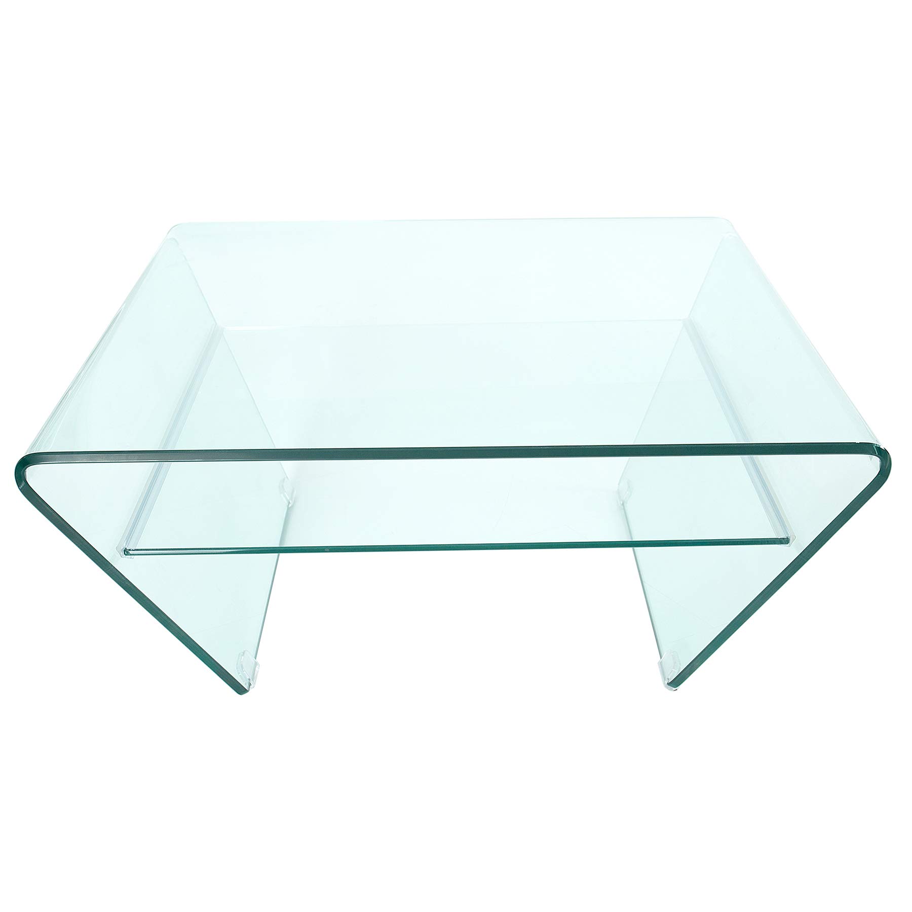 Invicta Interior FANTOME Glas-Couchtisch, trapezförmig, 70 cm, transparent, mit Ablage (Riess Ambiente)