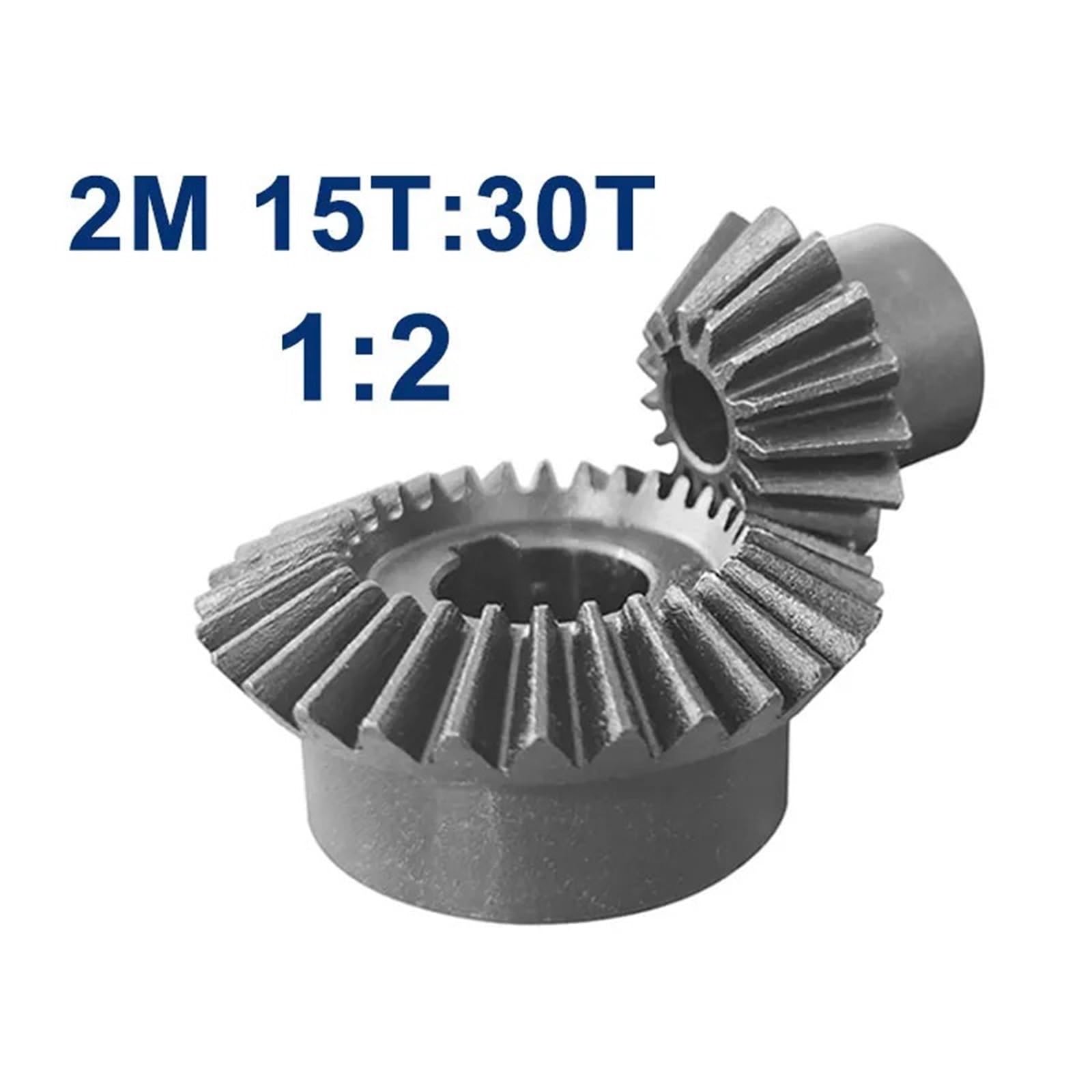 1 juego 1:2 engranaje cónico 40Cr 2M15T:30T dientes con agujero interior 10 mm y 19 mm ennegrecimiento de disuasión 90 grados de transmisión de acero engranajes de acero(3set 2M 15T-30T)