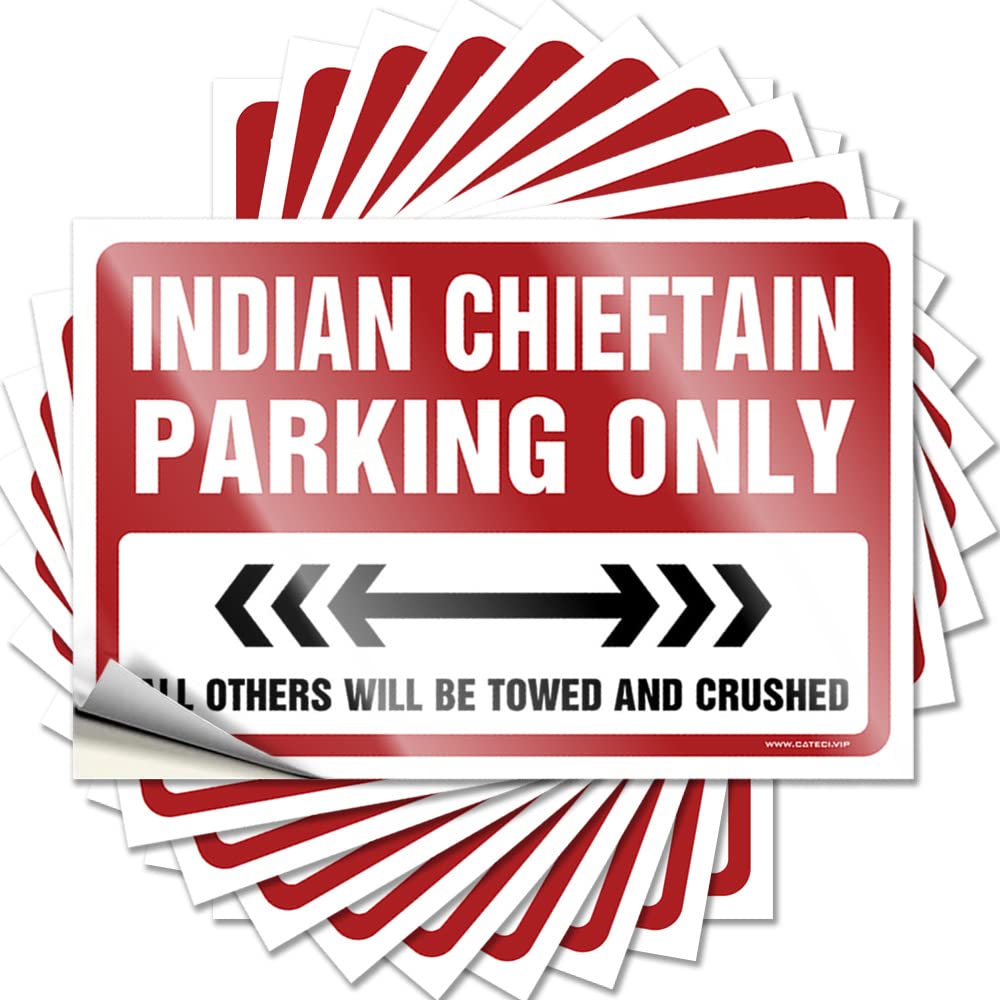 Quote Assorted Backyard Accessories Soft Area Indian Chieftain Parking Only - No Residue Decals for Bike(6X9CM)