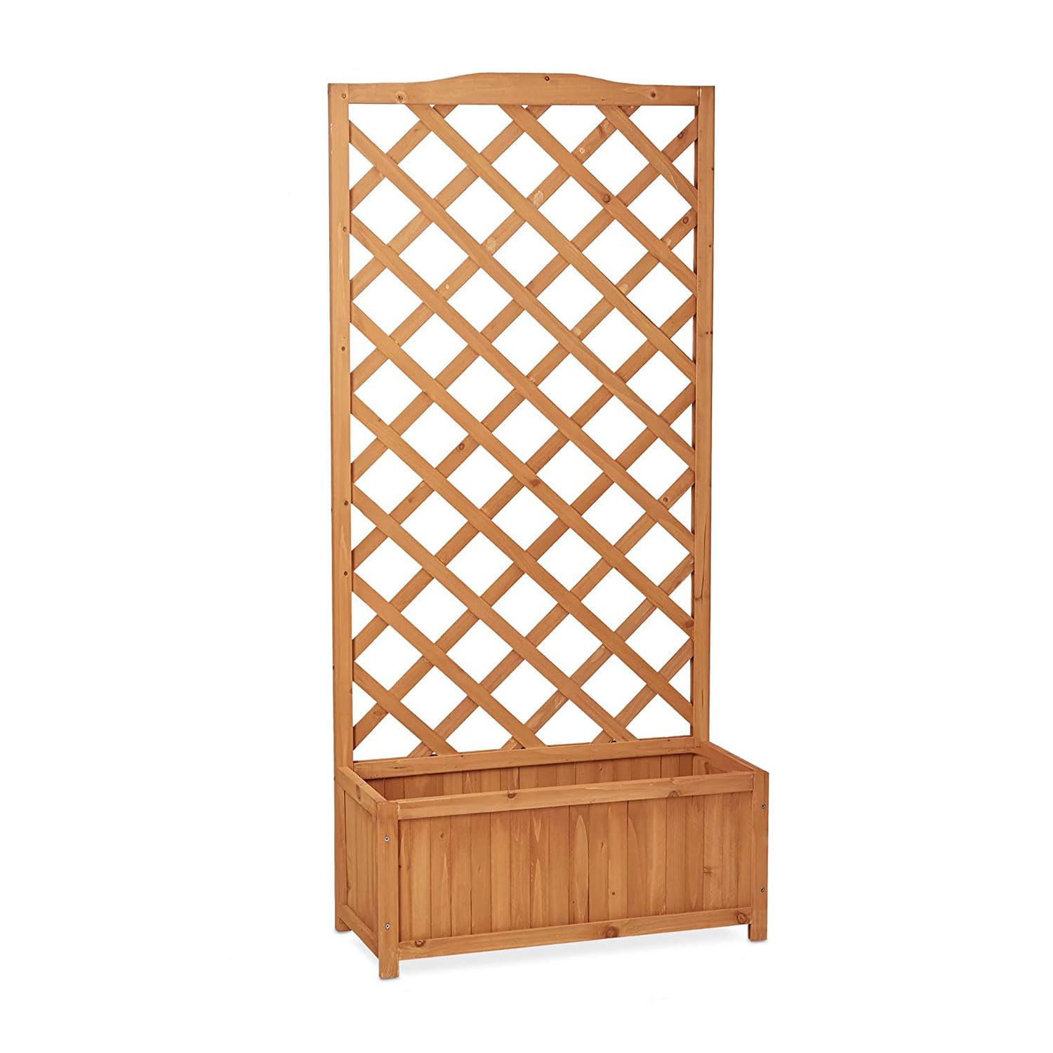 Flur Nymphea Fioriera da Giardino Porta Fiori con Pannello Grigliato in Legno,100x62x23 Cm