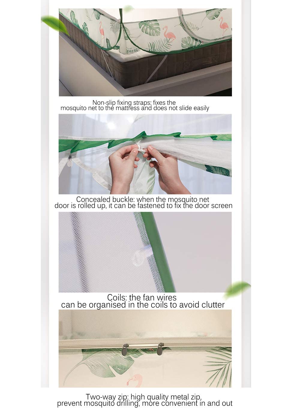 Mosquitera Plegable emergente para Cama, Dosel portátil para Viajes, para Cama Individual/Doble, Tienda de campaña, 1,2 * 2 m, 3