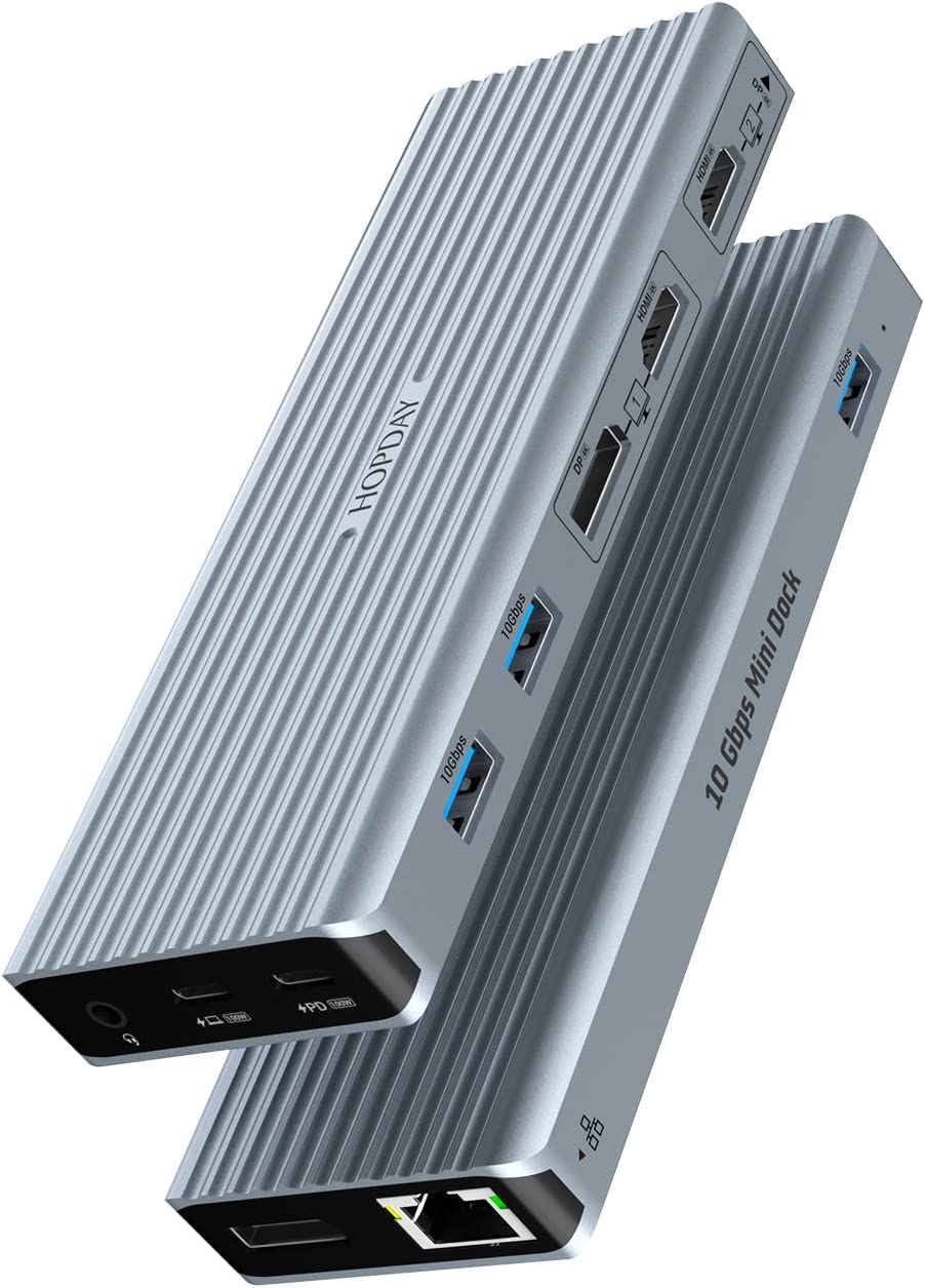 Dongle USB C, 11 en 1 USB C Docking Station Triple Display Hub para M1/M2 Macbook Pro/Air(4K HDMI/DP,PD 100W,10 Gbps USB 3.1,3.5mm Audio,ethernet) Laptop Adapter for DELL,Surface,HP,Lenovo