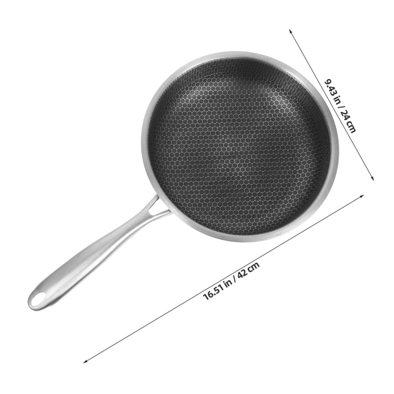 Alipis Padella Distribuzione Uniforme del Calore, Versatile in Acciaio Inossidabile con Superficie a Nido D'ape per Uova per Cucina Quotidiana