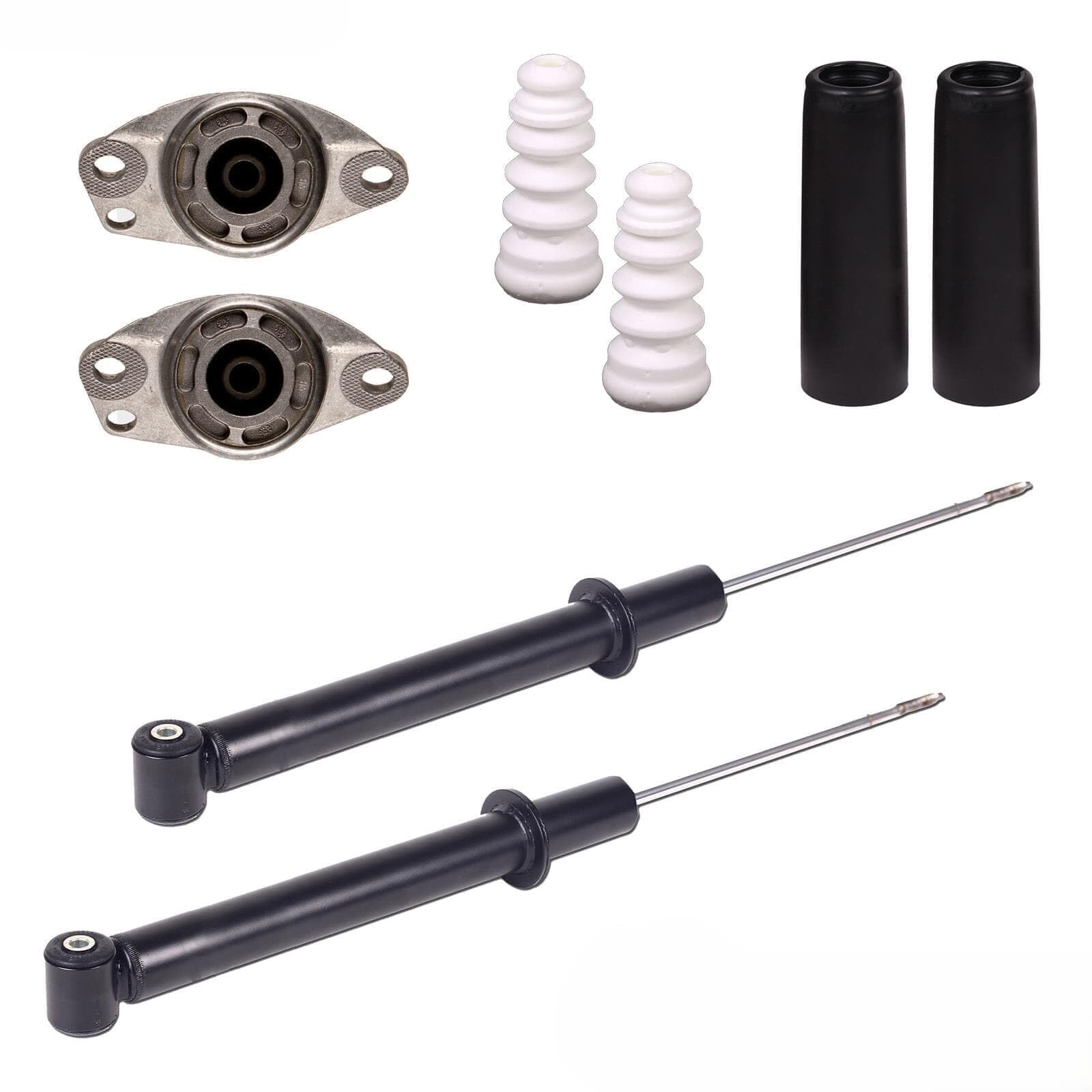 2 Gas Stoßdämpfer + Domlager hinten | 2x 63231238 + 2x 674712 + 915400 für Polo 9N Ibiza 3 Fabia