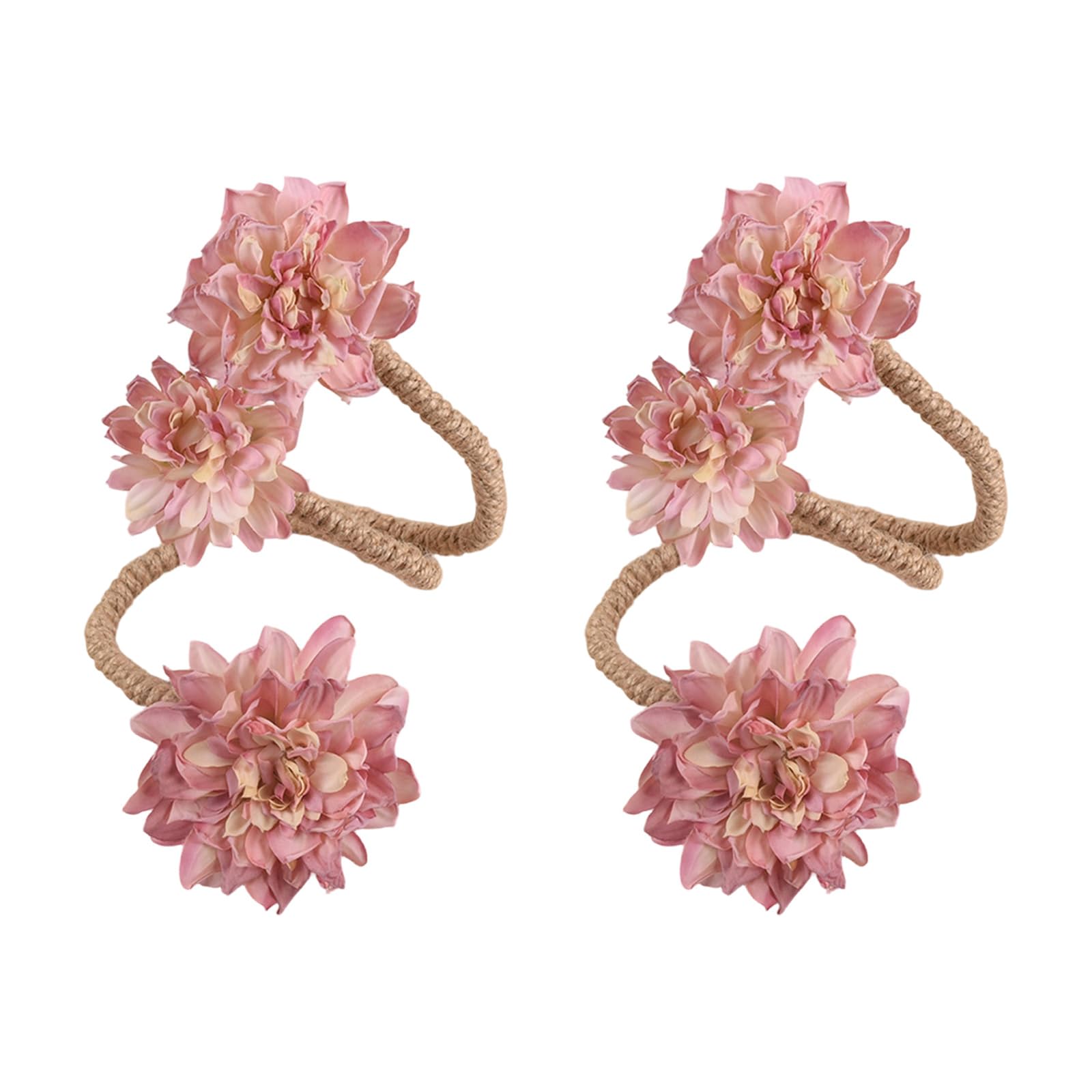 2Pcs Curtain Tieback Flower Window Curtain Bind Holdback Buckles Rope Drapery Holders Decorative Curtains Holdbacks Tiebacks for Drapes