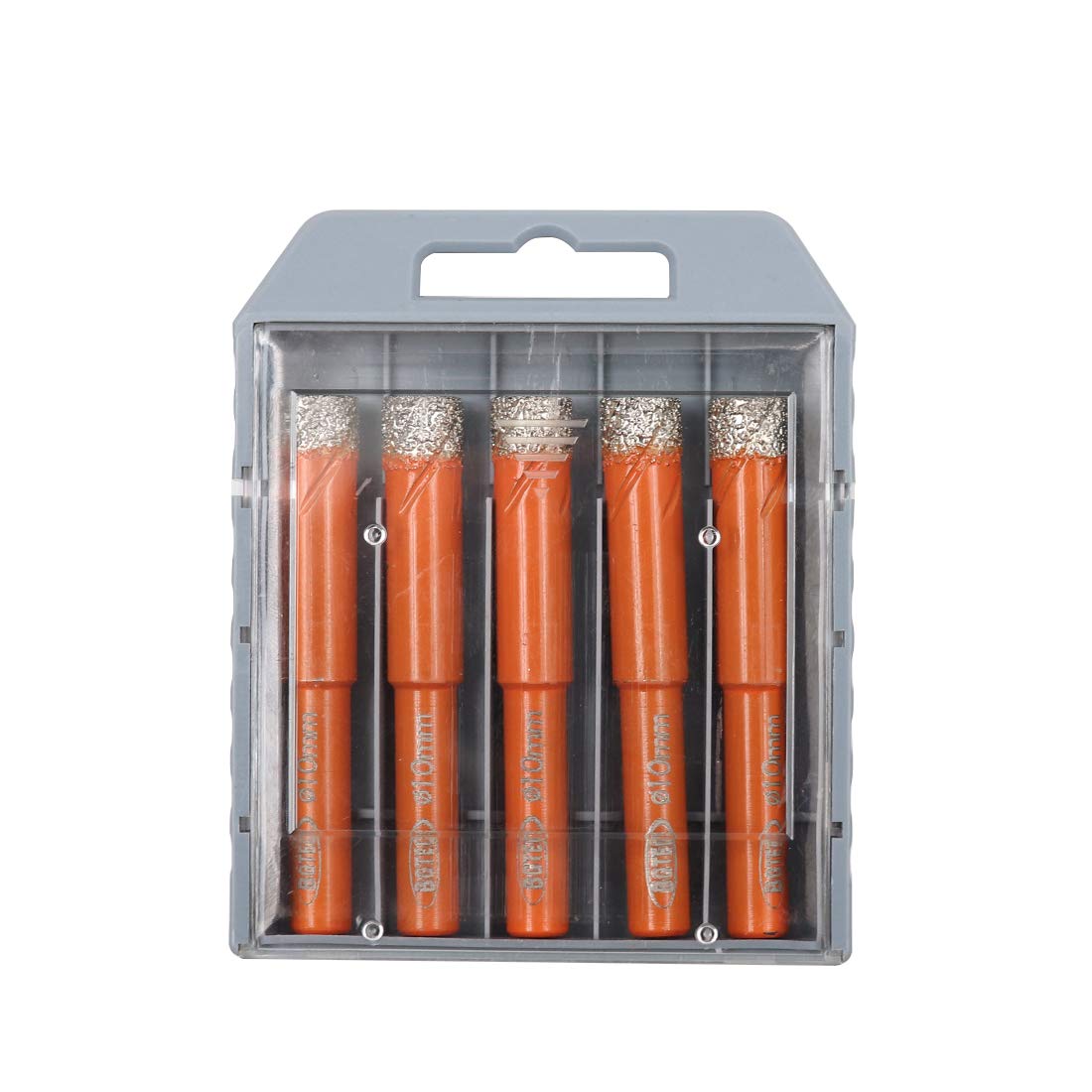 Dry Diamond Drill Bit Set,BGTEC 5pcs 3/8" 10mm Hole Saw for Granite,Marble,Masonry, Concrete, Tile/Ceramic, Glass, Hard Plastic,Vacuum Brazed Diamond