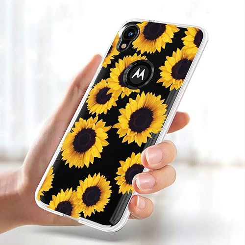 Miniatura 5 de Funda para Moto E6, para MotorolaE6 a prueba de golpes, transparente, floral, suave, flexible, TPU delgada, funda para Motorola Moto E6 2019 Girasol