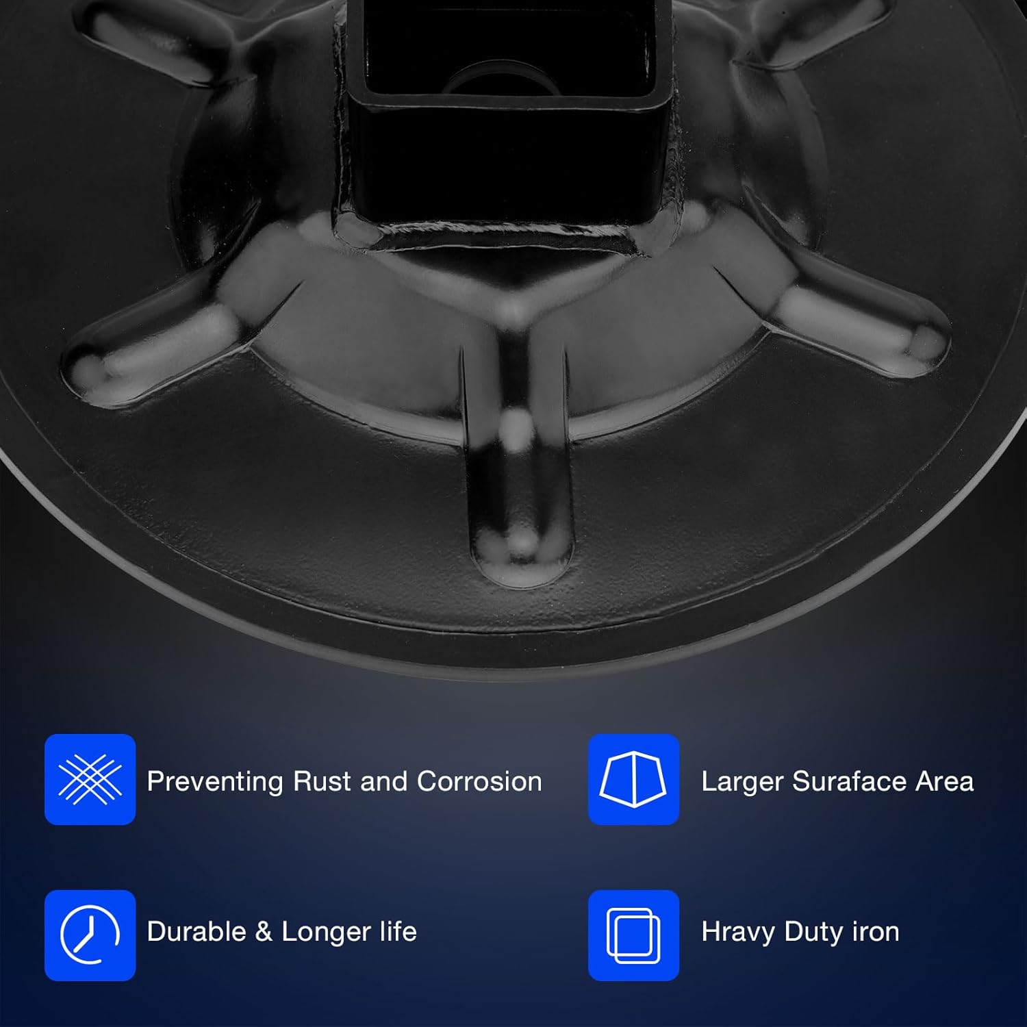 2 Packs- 362486 9" Diameter Rear Jack Foot Pads with Attachment Pins Compatible with 2" I.D Square Tube, LC Hall Effect Ground Control 3.0