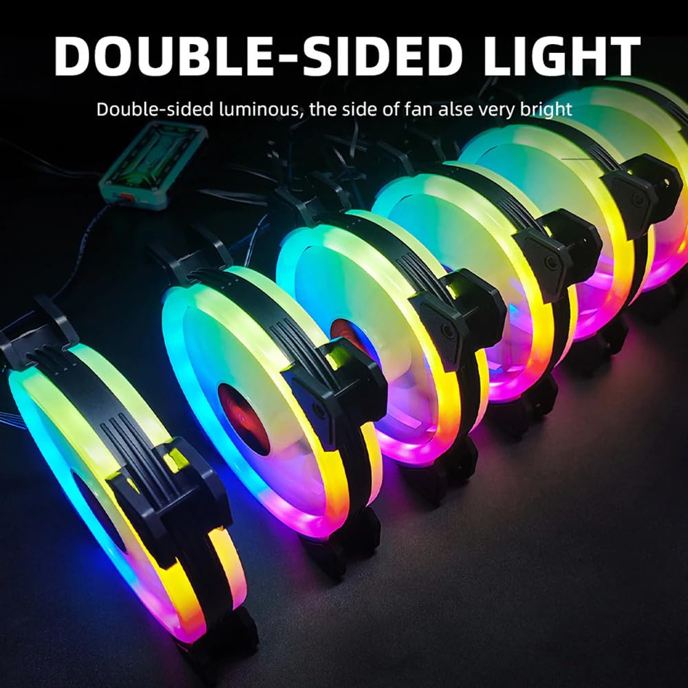 1-10x SET BRAINZAP 120mm LED A-RGB/RGB Silent Case Fan Set inkl. Controller Gehäuse Lüfter MSI Aura Asus Gigabyte Coolmoon (8x Lüfter + Controller)