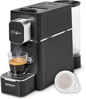 Polti Coffea S15B, Espresso Coffee Machine, Compatible with E.S.E. Pods 44 mm, Tank 0.85L, Pump Pressure 19 Bar, Black