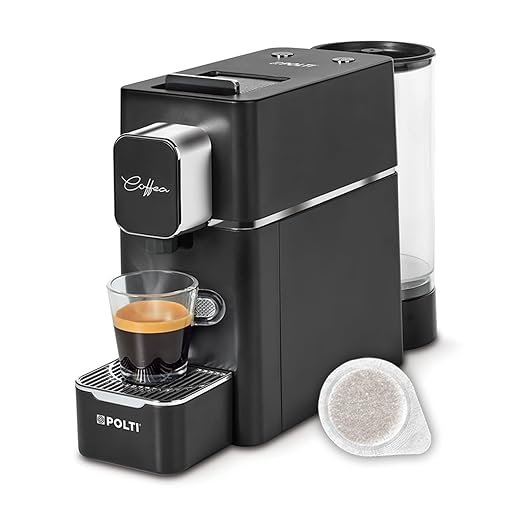 Polti Coffea S15B, Macchina per Caffè Espresso, Compatibile con Cialde E.S.E. 44 mm, Serbatoio 0.85L, Pressione Pompa 19 Bar, Nero