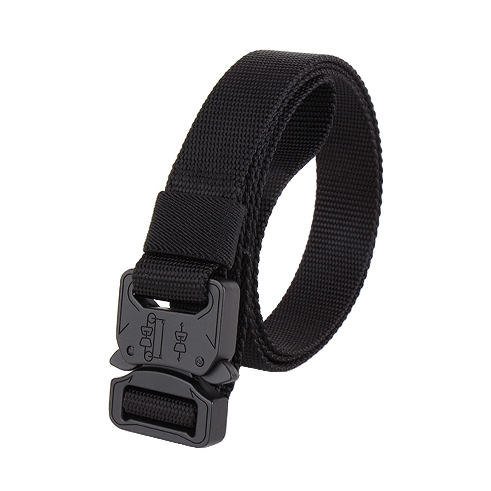 QAZSE1 Inch Nylon Tactical Belt Quick Release Metal Buckle Heavy Duty Military Sports Skinny Webbing Work Belts for Men