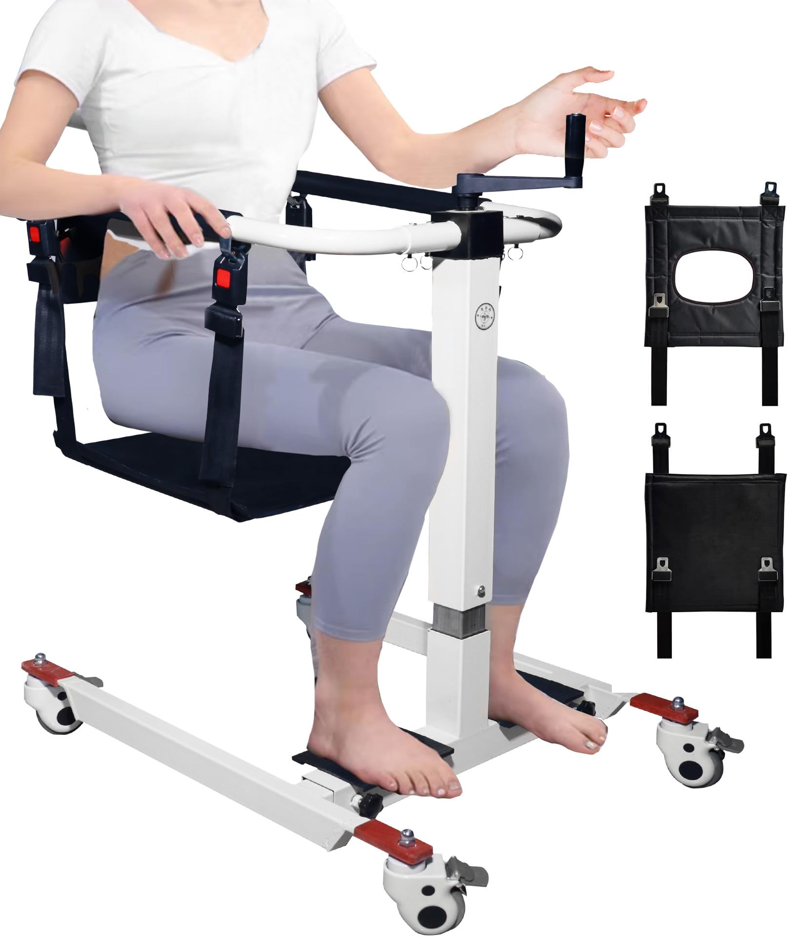 Silla de Transferencia con Elevador para Hogar, Silla de Ruedas Transferencia Coche, Elevador de Cama al WC, Altura/Ancho Ajustable, Sillas de Transferencia para Personas Mayores