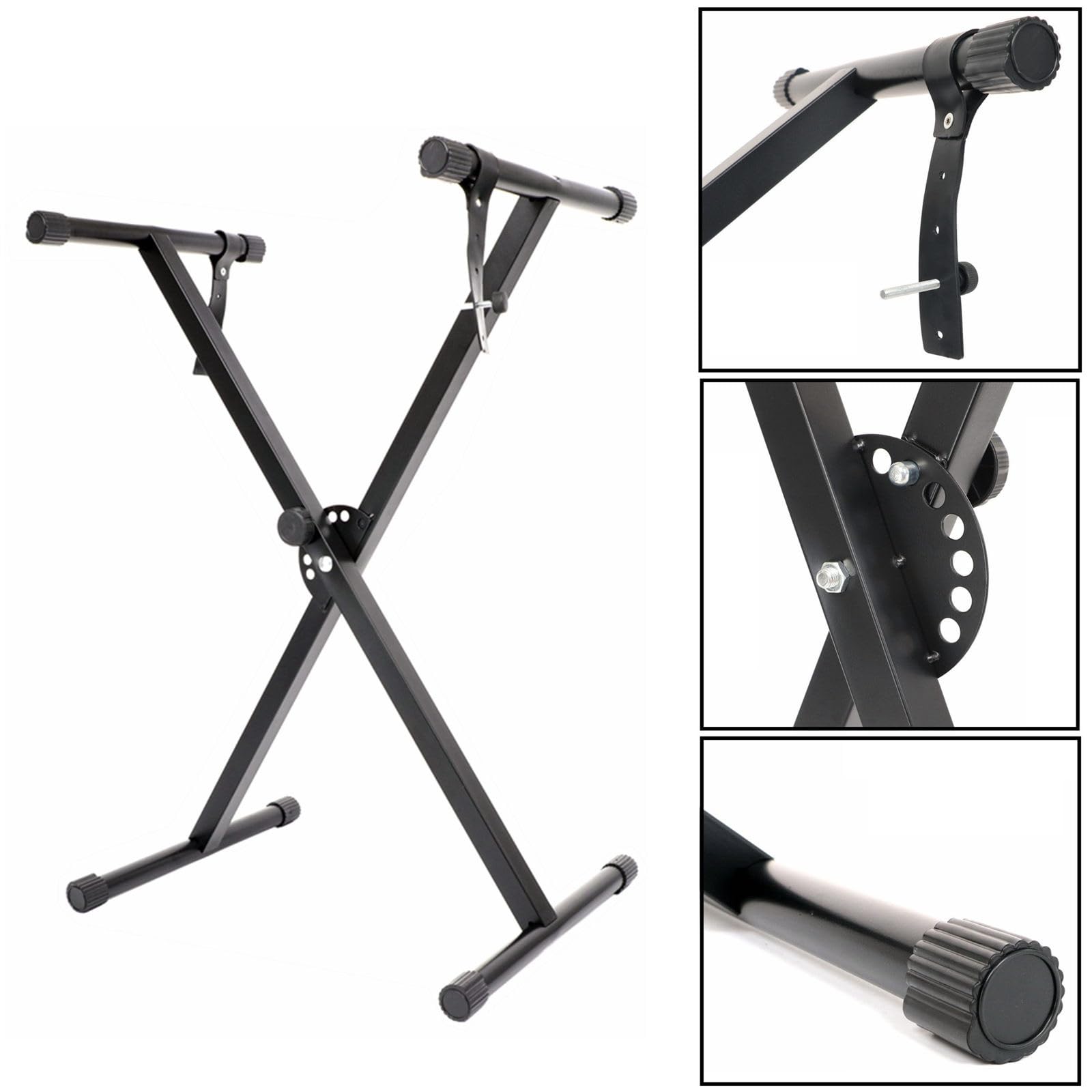 Supporto per tastiera con 7 altezza regolabile Supporto per tastiera Single-X Supporto per pianoforte elettrico Supporto per pianoforte digitale Facile da trasportare Smontare e rimontare il
