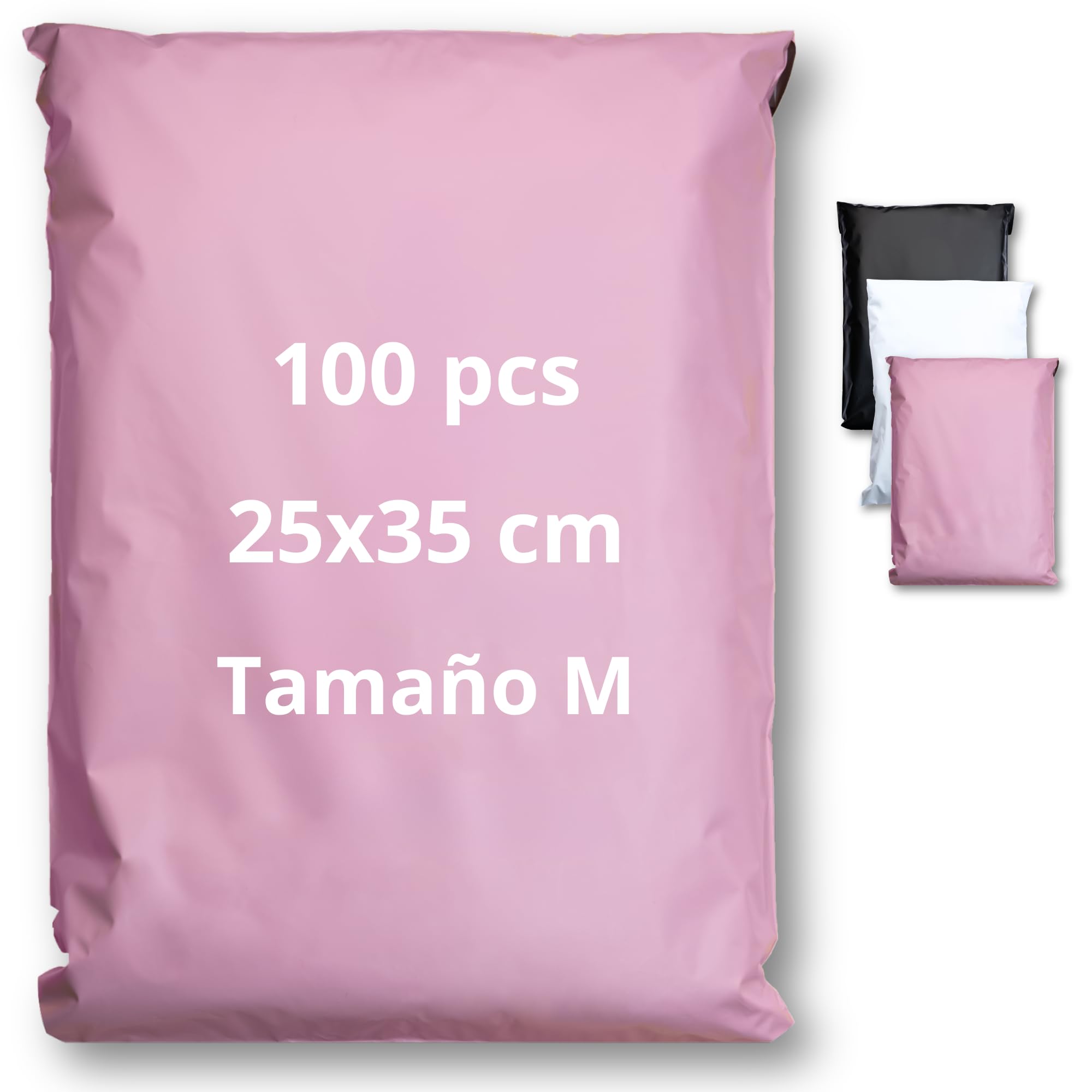 100 sobres para envíos de ropa - Tamaño M - 25x35cm - 100% OPACO/ULTRA-RESISTENTE/IMPERMEABLE - Sobres Plastico - Bolsas de Envio Paquetes - Cajas Envios Paquetes