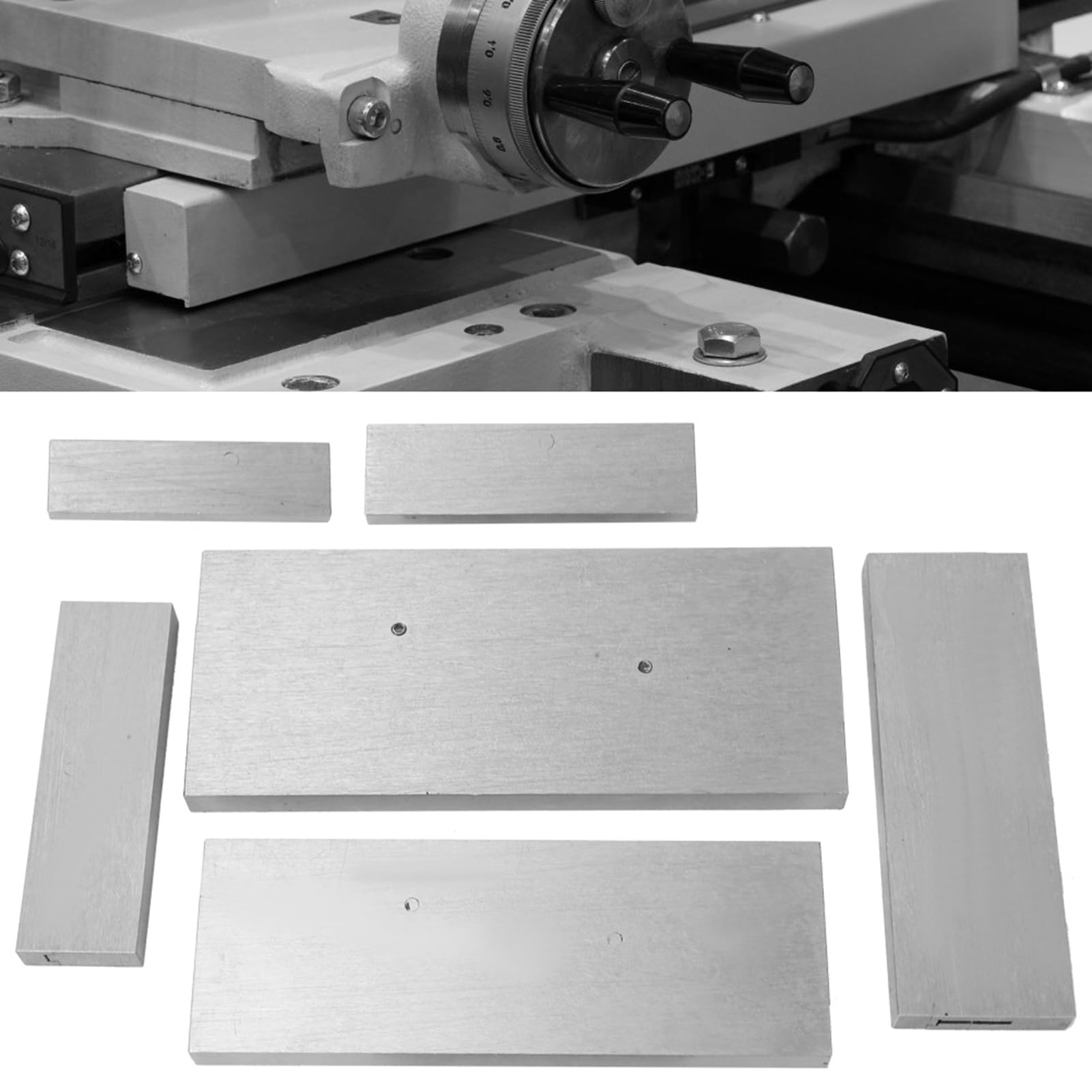 6-teiliges verstellbares Parallelblock-Set aus Stahl, 3/8~2-1/4 Zoll Einstellbereich für genaue Messungen, große Messbereiche.