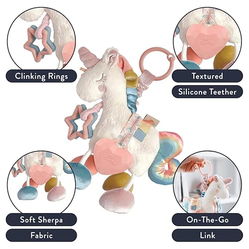 Miniatura 3 de Itzy Ritzy Lovey incluye mordedor, cintas texturizadas y brazos colgantes, cuenta con sonido arrugado y juguete de enlace y amor para cochecito,