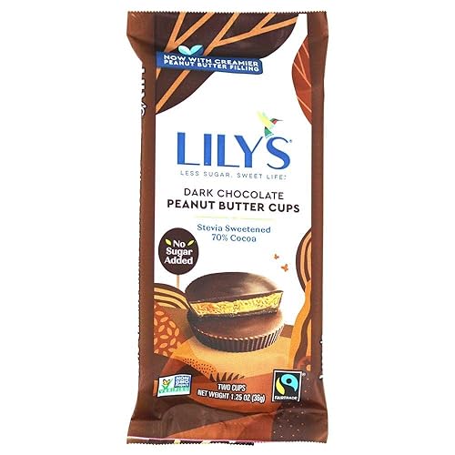 Lily's Sweets, tazas de mantequilla de maní de chocolate oscuro, 1.25 onzas