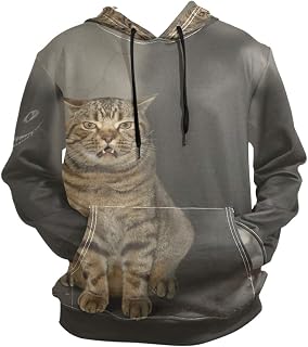 ZZKKO Cat And Horror Shadow Hoodie for Pullover Long Sleeves Thin Workout Sweatshirts