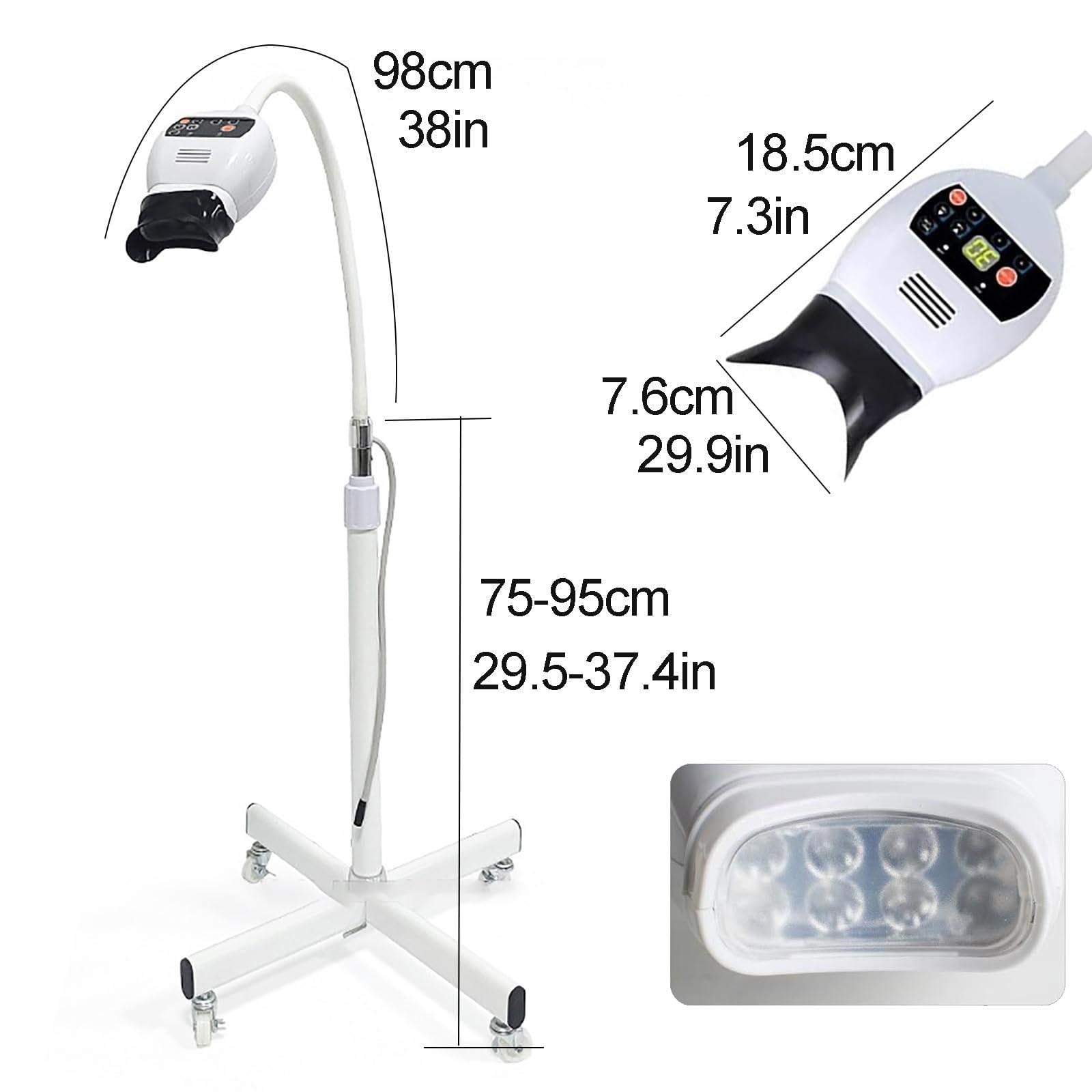 Generico Lampada Sbiancante Dentale, Lampada Sbiancante LED a 3 Colori