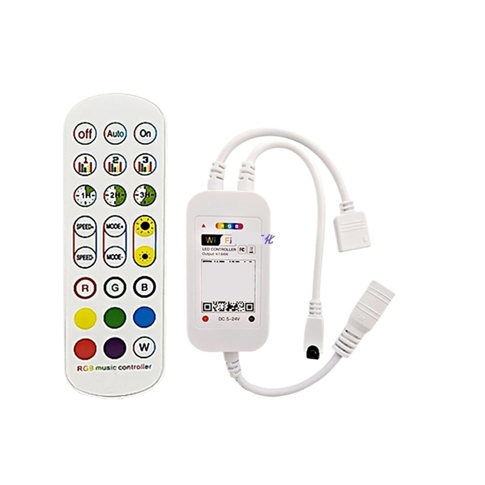 Controller for strisce luminose RGB a 24 tasti, dimmer LED con controllo vocale, controller LED | Dual output