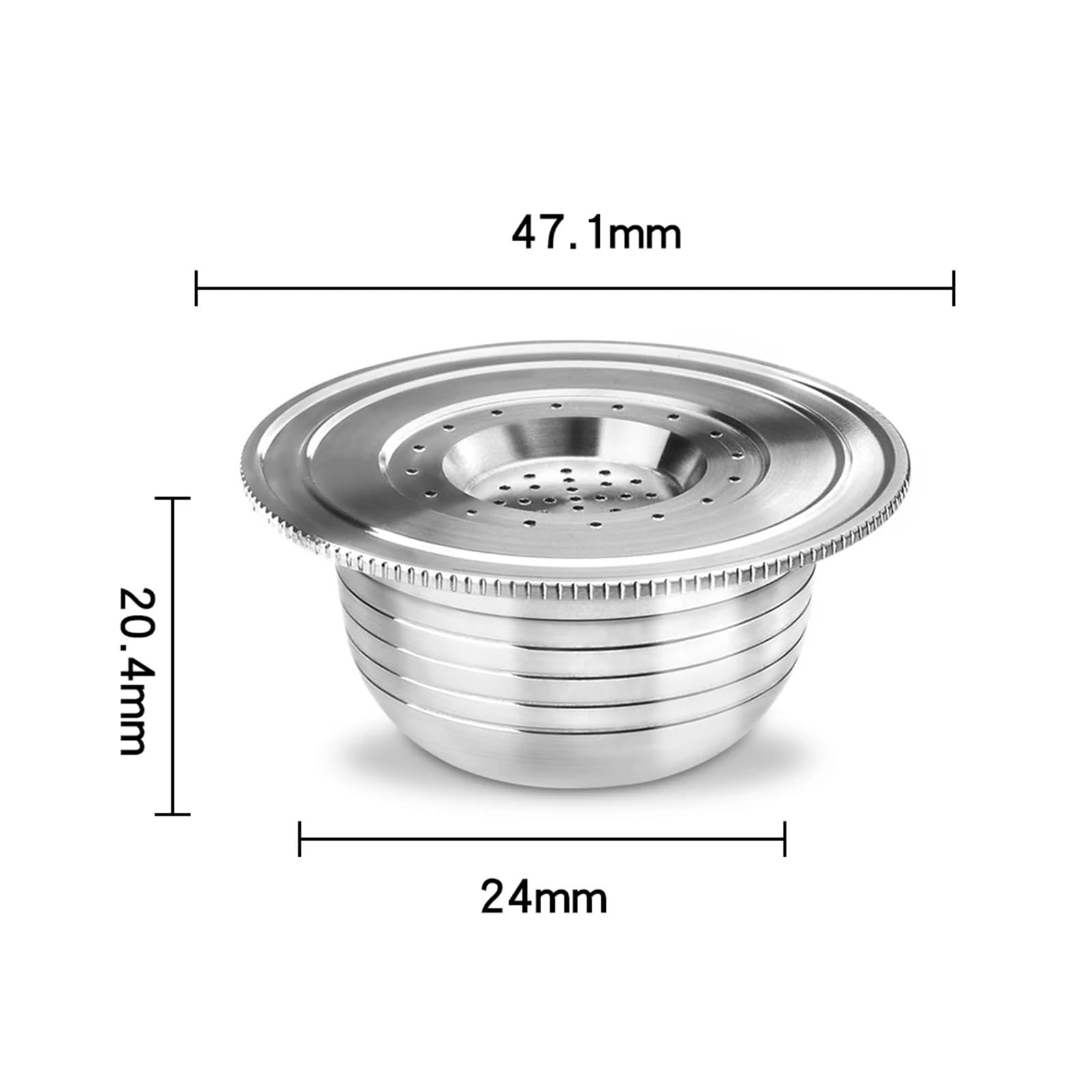 Cápsulas Recargables, Compatibles Con Bialetti, Prensador De Cápsulas Reutilizables De Acero Inoxidable Crema For Cafetera Espresso(2pcs with Tamper)
