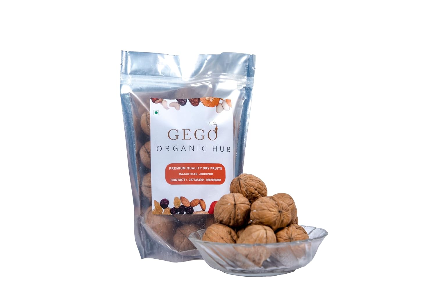 Gego Organic Hub 100 Natural Walnut with Shell, Inshell Walnuts