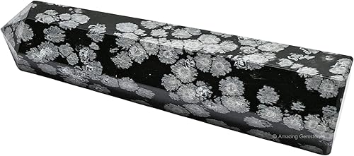 Miniatura 6 de Torres de cristal de obsidiana de copo de nieve  Obelisco de punto de cristal curativo natural para curación de Reiki y cuadrícula de cristal (2 a 3