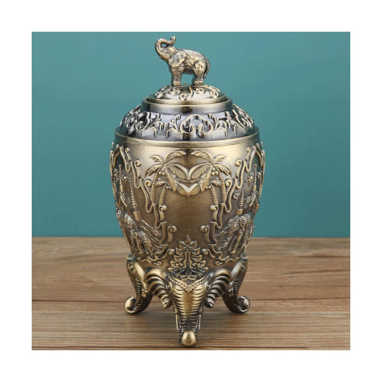 Wdwdw Bronze Toothpicks Dispenser Toothpick Box Fashion Vintage Holder Luxury Alloy Container Push Type