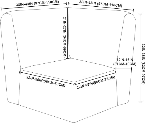 Miniatura 2 de MIFXIN Funda para sofá esquinero, 1 pieza, funda elástica de terciopelo para sofá seccional en forma de L, parte de esquina en forma de L, funda de