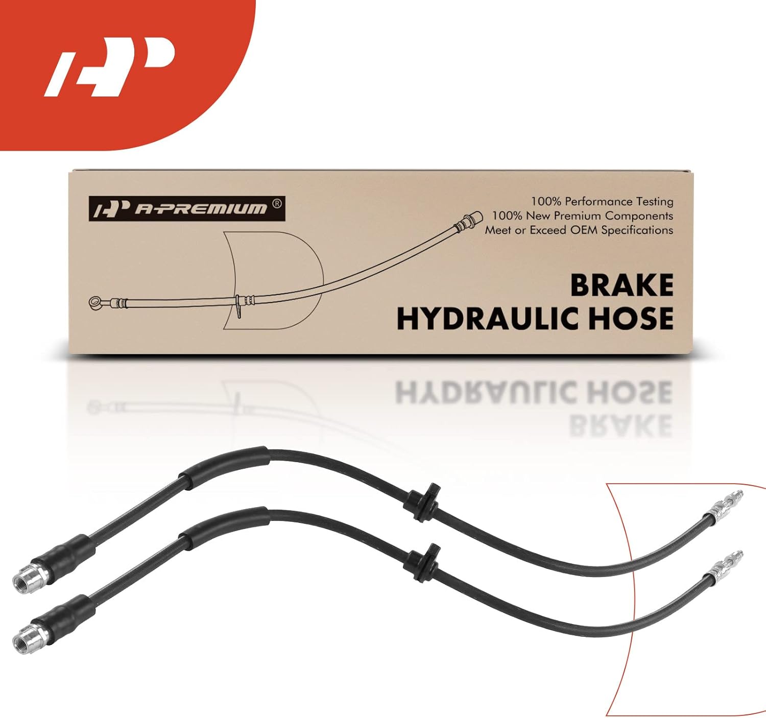 A-Premium (Pack of 2) Front Driver and Passenger Brake Hydraulic Hoses Compatible with BMW X3 2011-2017, X4 2015-2018, 2.0L 3.0L