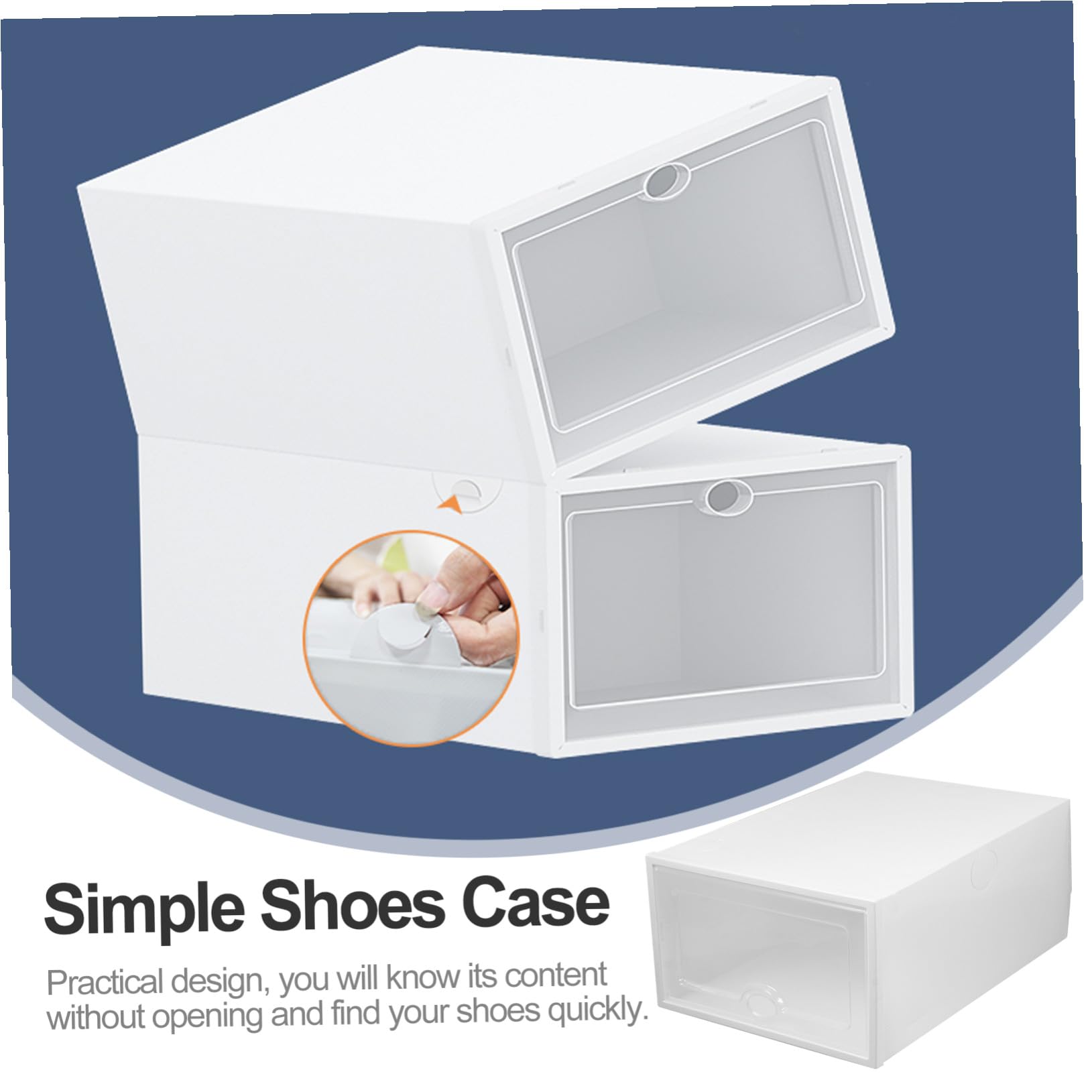 Boîtes de Rangement à Chaussures Dimensions 33x23x14 Cm Lot de 6 Style Simple en Plastique Blanc Transparent Protection les Rayures pour Organiser Votre Placard